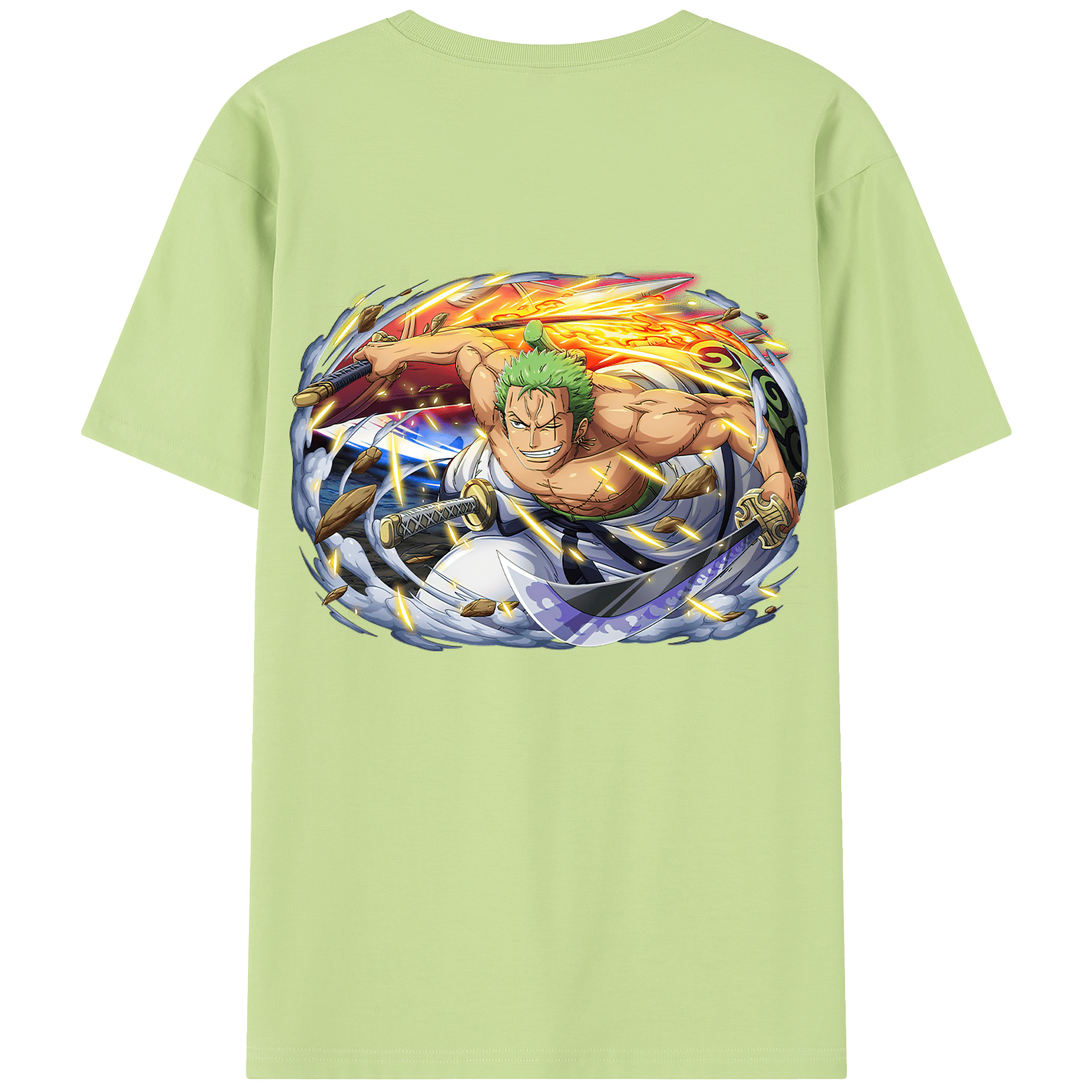 ワンピース ロロノア・ゾロ ONE PIECE Roronoa Zoro 綿100％半袖Tシャツ（背面プリント）